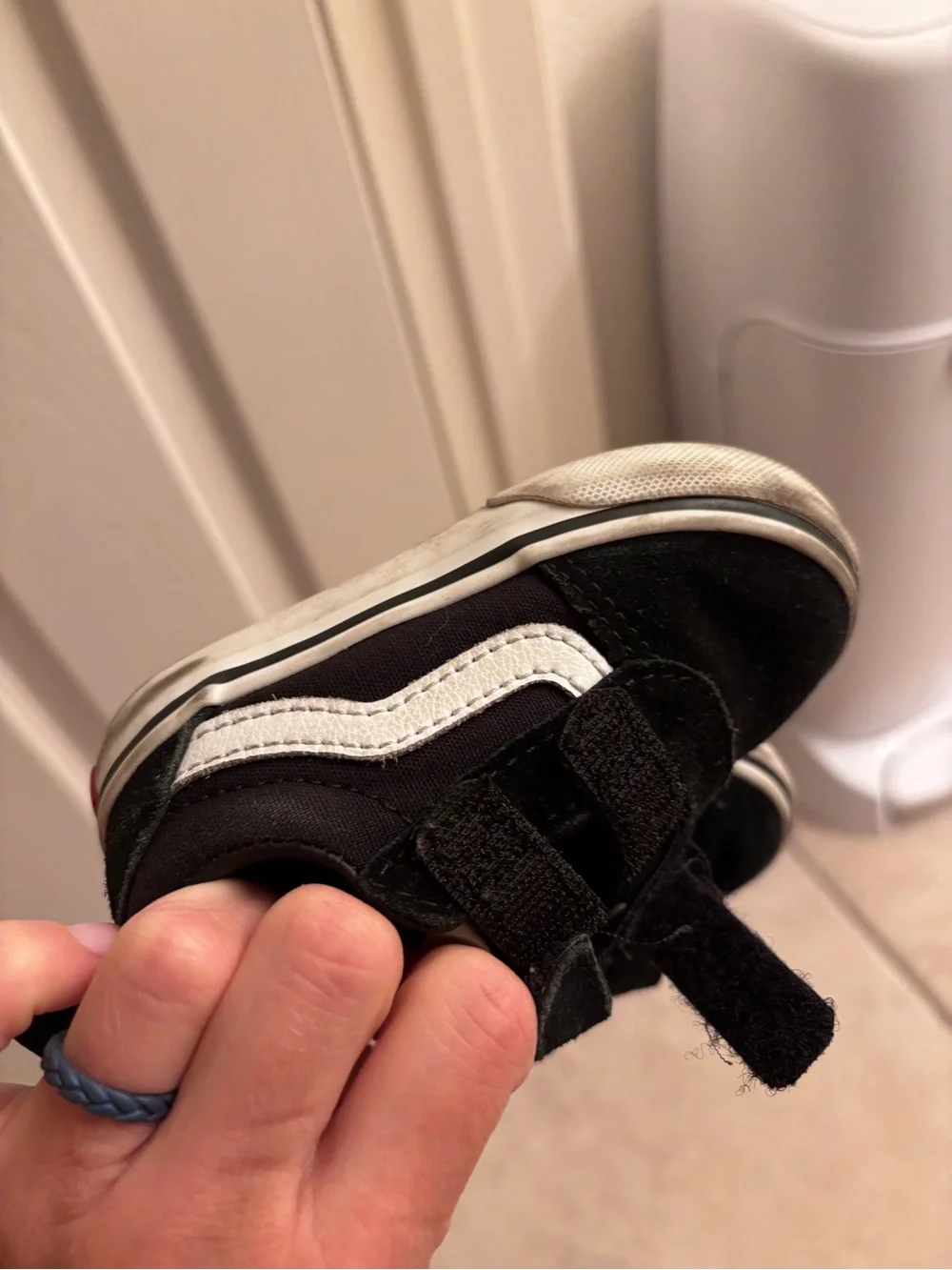 Vans Kids Black Velcro Skate Sneakers